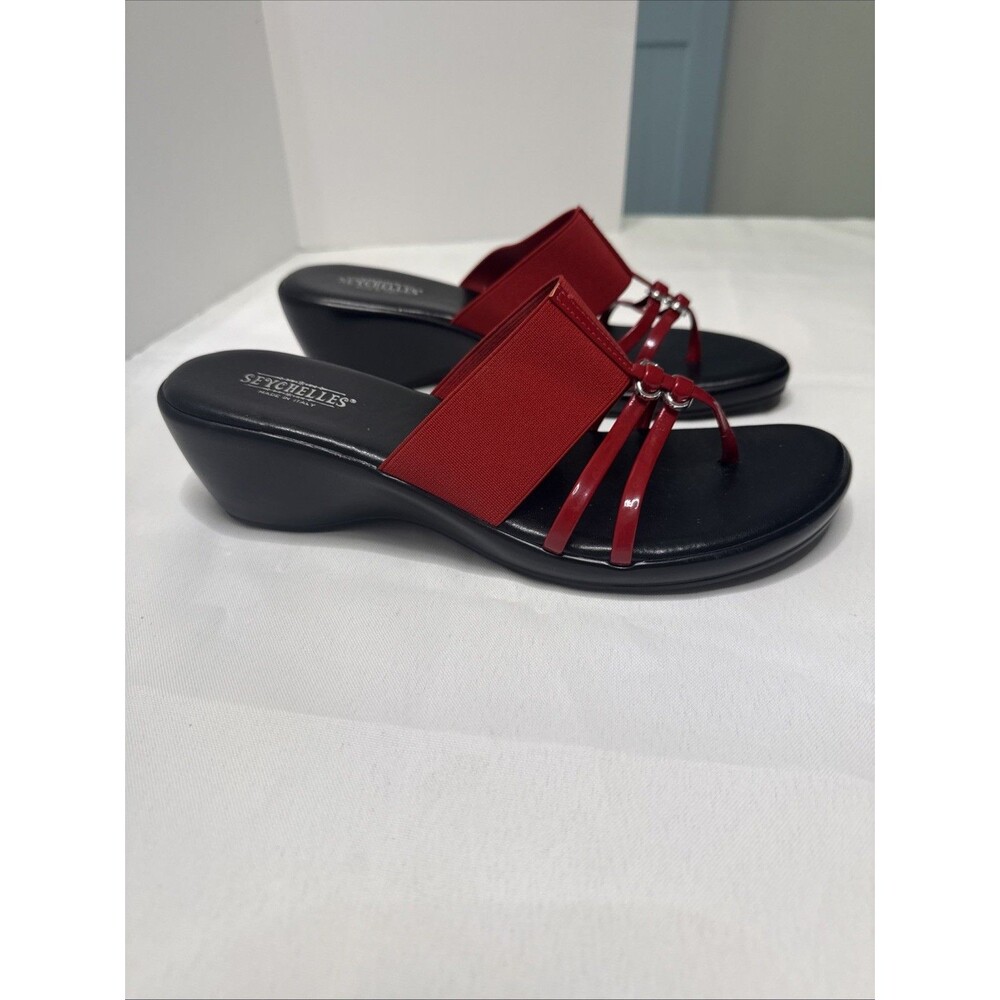 Seychelles Red Wedge Sandals Women's Size 8 - Picture 5 of 7